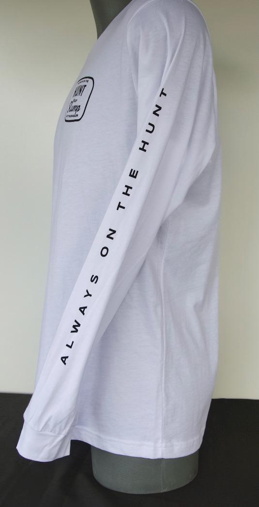 Hunt For Rump (White) Long Sleeve Tee - By Buttsnorkeler. view 2