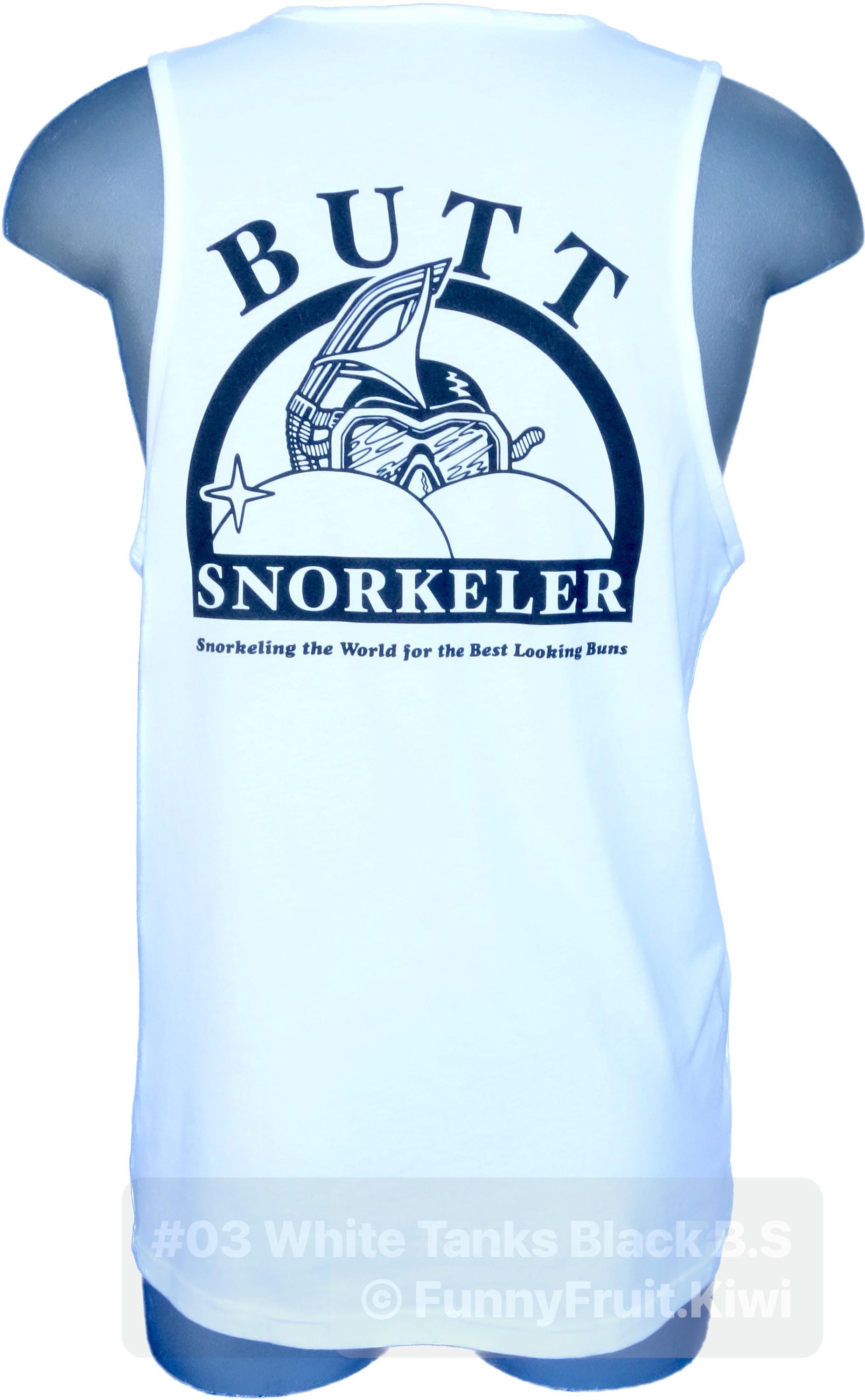 Original ButtSnorkeler White Tank - B.S Logo view 2